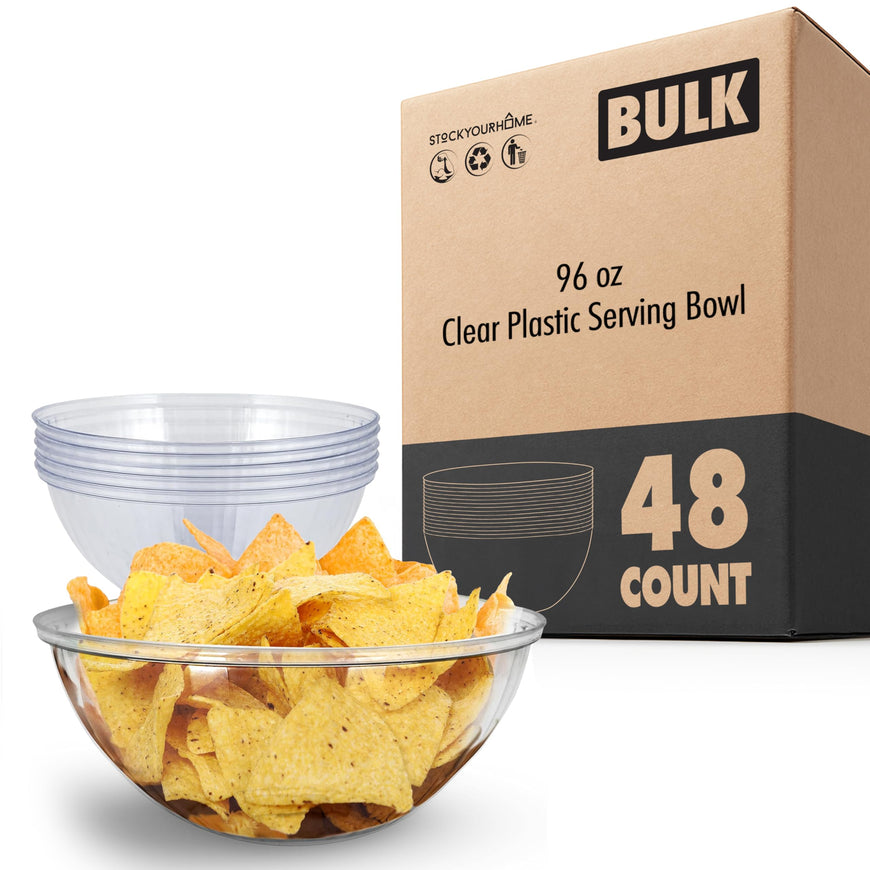 96 oz. Clear Plastic Serving Bowl - 48 count