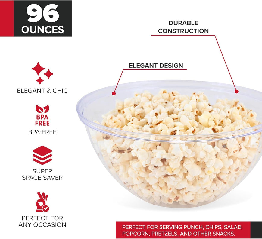 96 oz. Clear Plastic Serving Bowl - 48 count