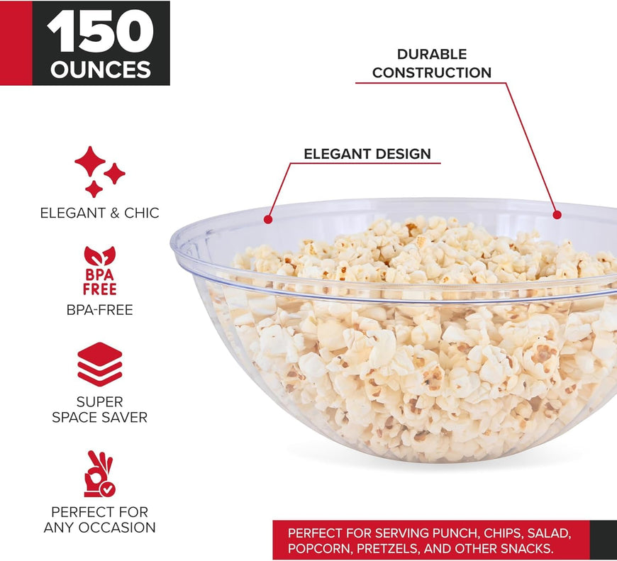 150 oz. Clear Plastic Serving Bowl - 24 count