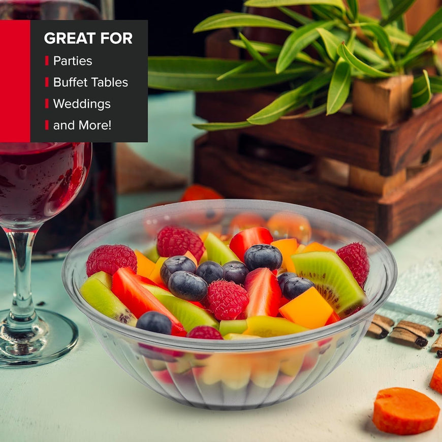 Disposable Clear Plastic Bowls 48 Pack