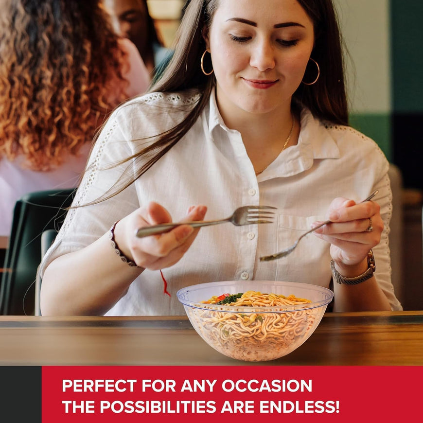 Disposable Clear Plastic Bowls 48 Pack