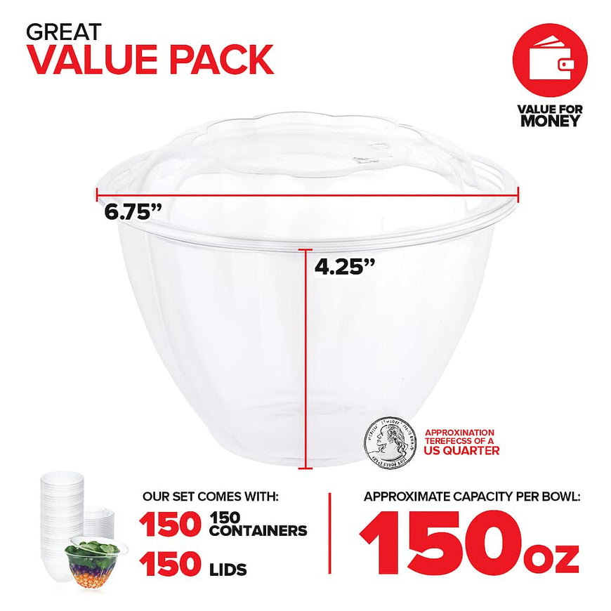 48 oz Salad Container (150 Pack)