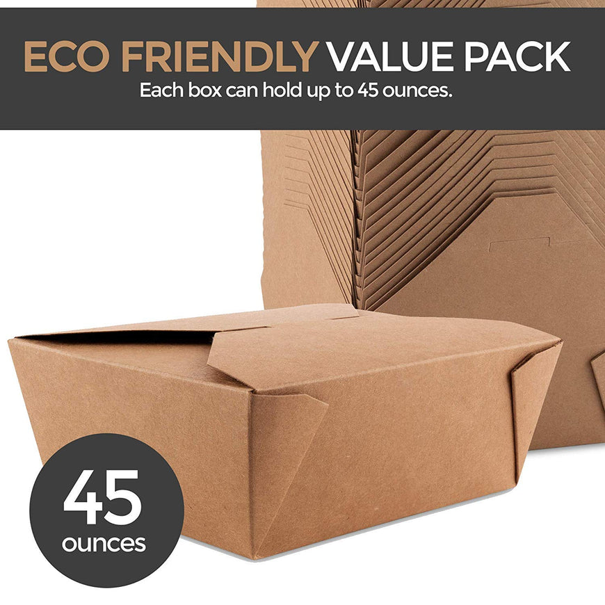 45 oz Brown Take Out Boxes - #8 (200 Pack)