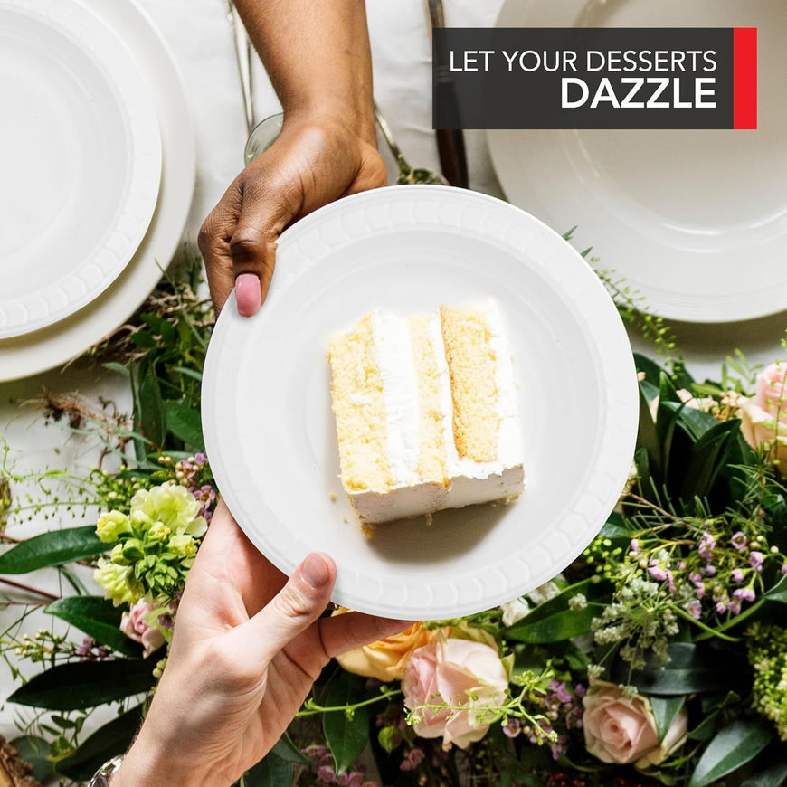 White Plastic Plates - 6 Inch (2400 Pack)