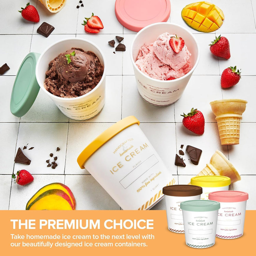 Ice Cream Containers 32oz (64 Pack)