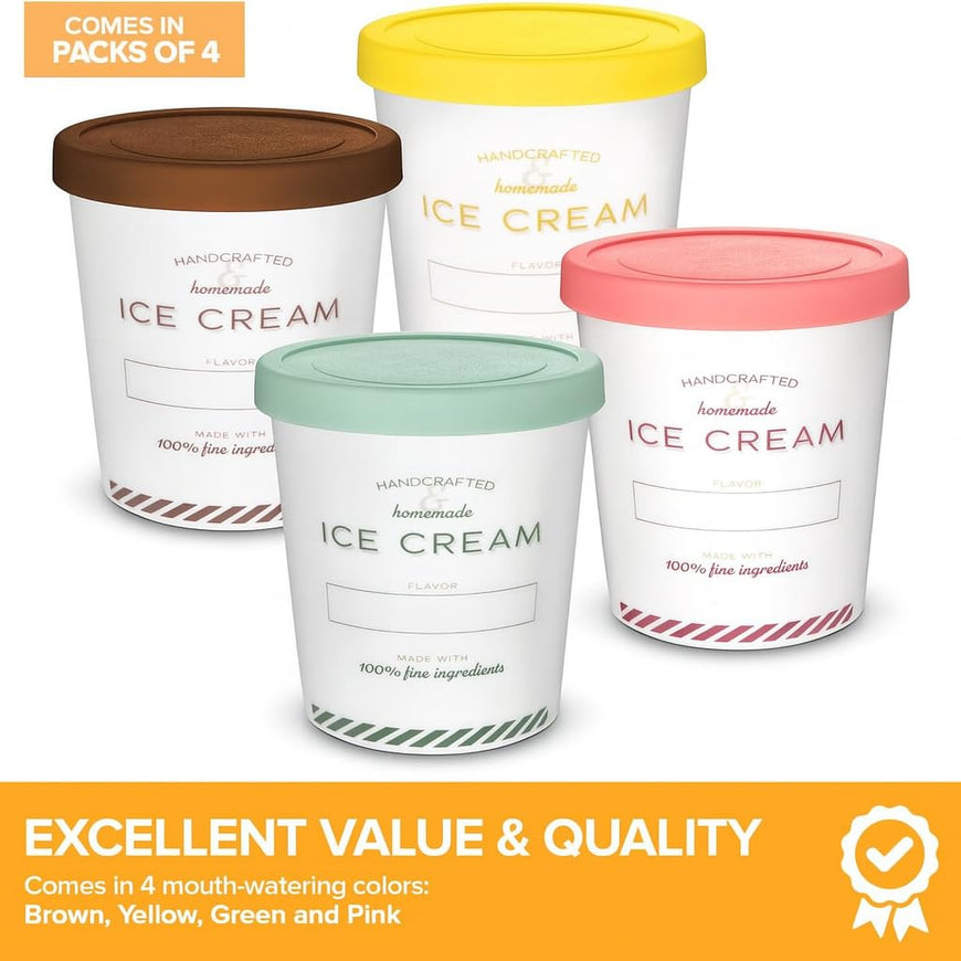 Ice Cream Containers 16oz (100 Pack)