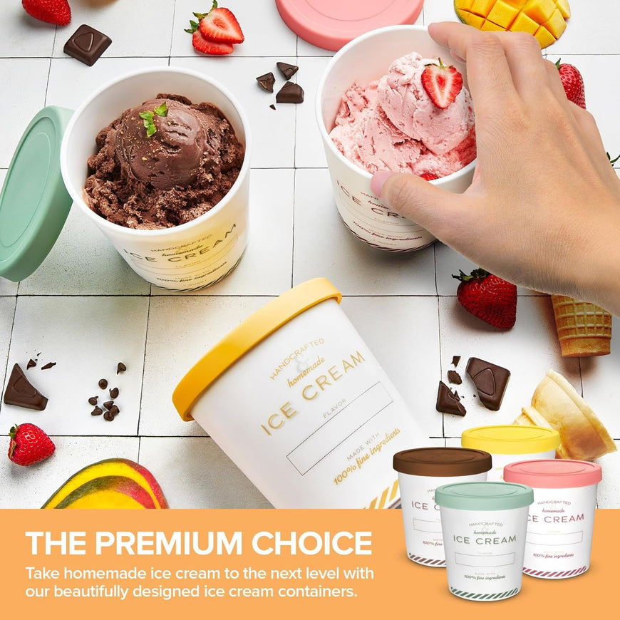 Ice Cream Containers 16oz (100 Pack)