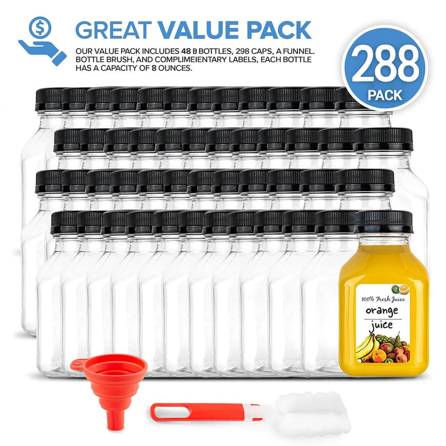 8 Oz Plastic Bottles (288 Pack)