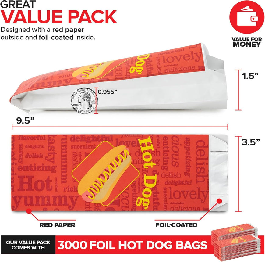 Hot Dog Wrappers (3000 Pack)
