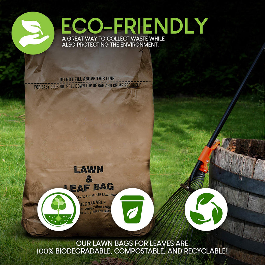 30 Gallon Kraft Lawn and Leaf Bag (40 Pack)