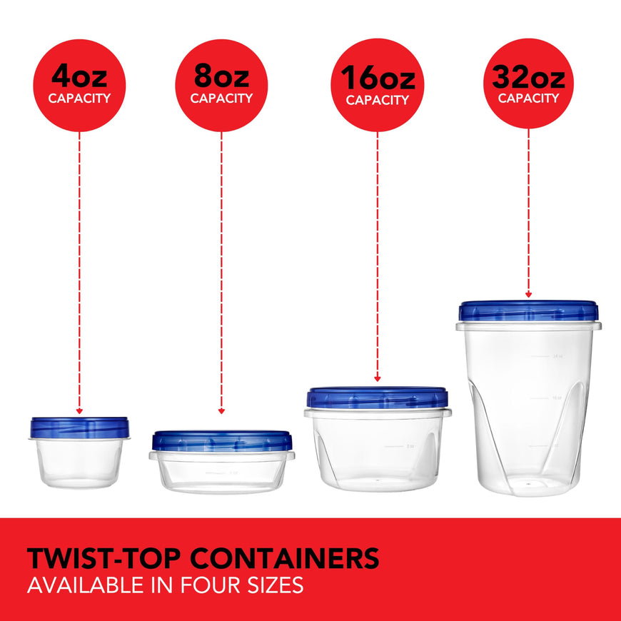 Twist Top Containers - 8oz (24 Pack)