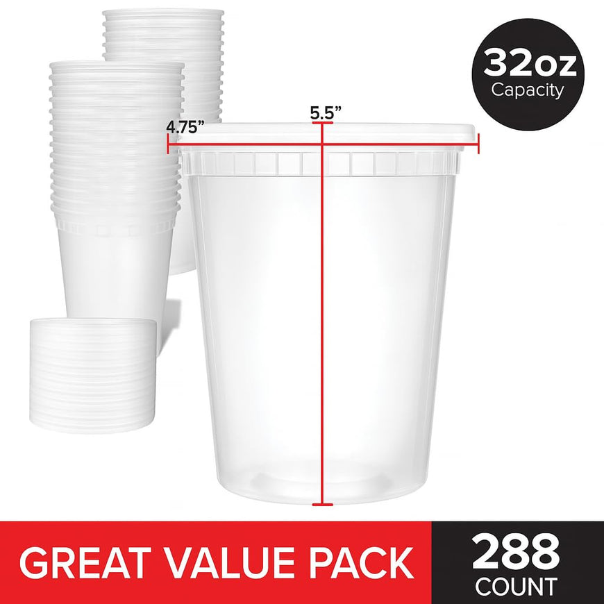 32 oz Deli Containers 288 Pack