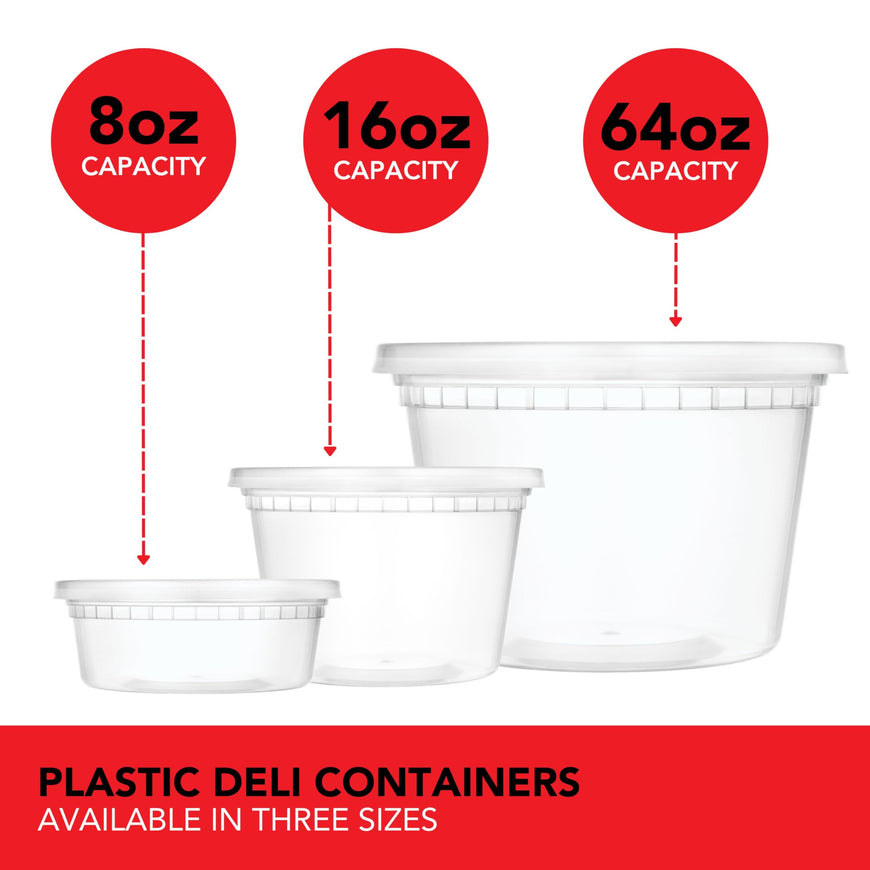 64 oz. Freezeable Deli Food Containers w/ Lid 120 pack