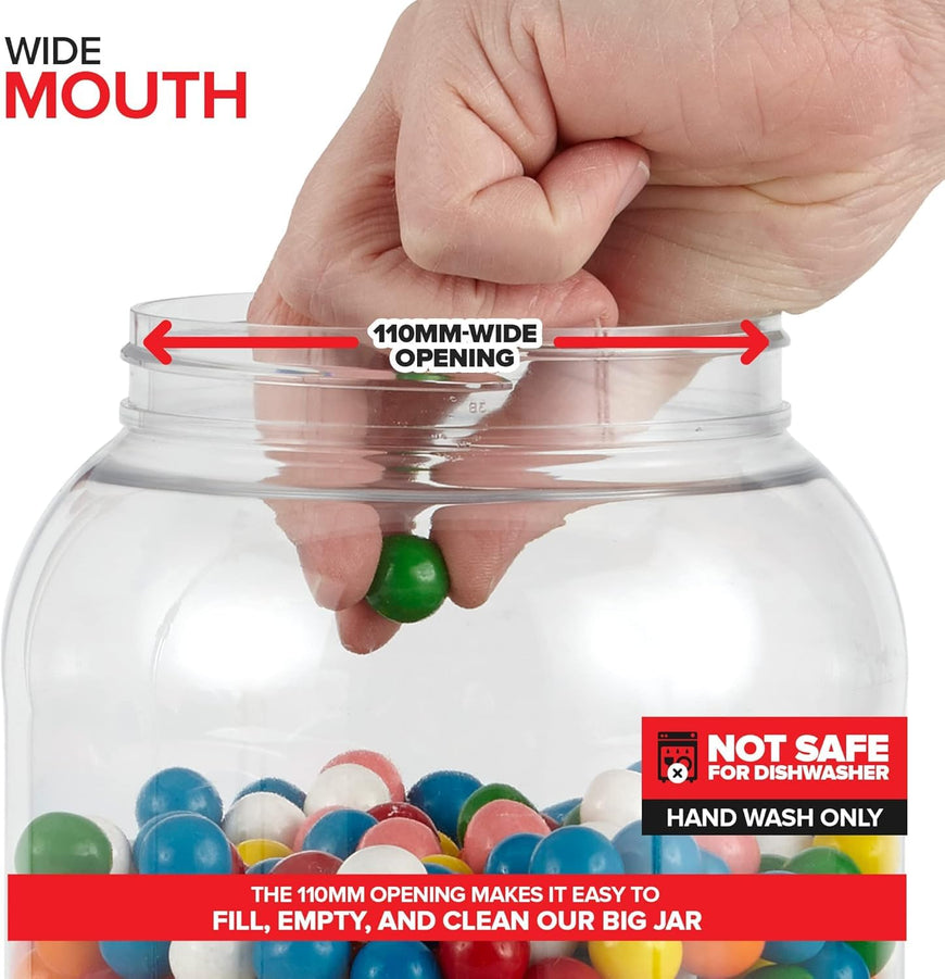 Half-Gallon Clear Plastic Jars (48 Pack) - black lids