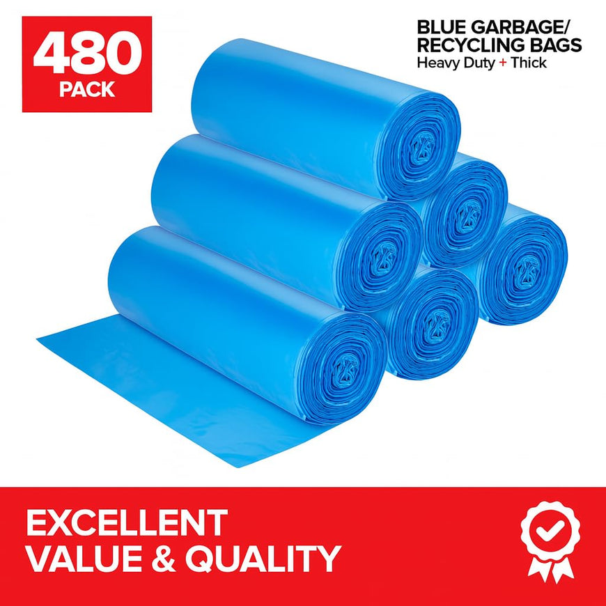 Blue Recycling Bags - 33 Gallon (480 Bags)