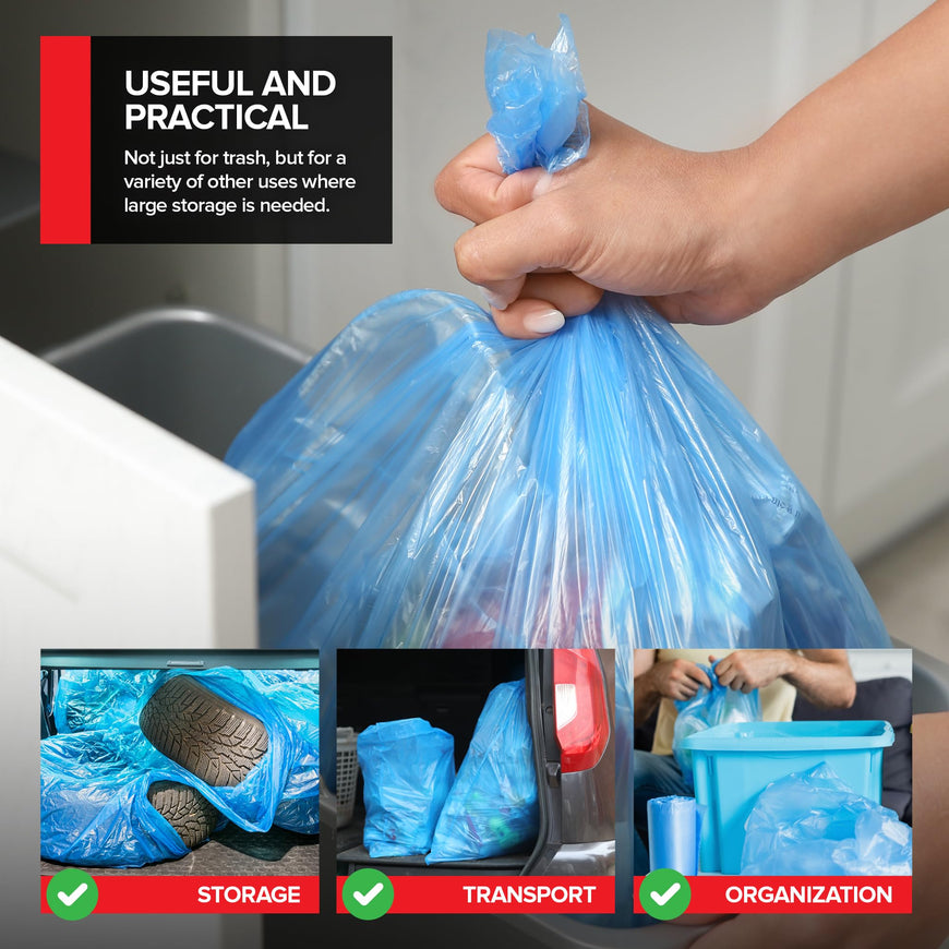 Blue Recycling Bags - 33 Gallon (480 Bags)
