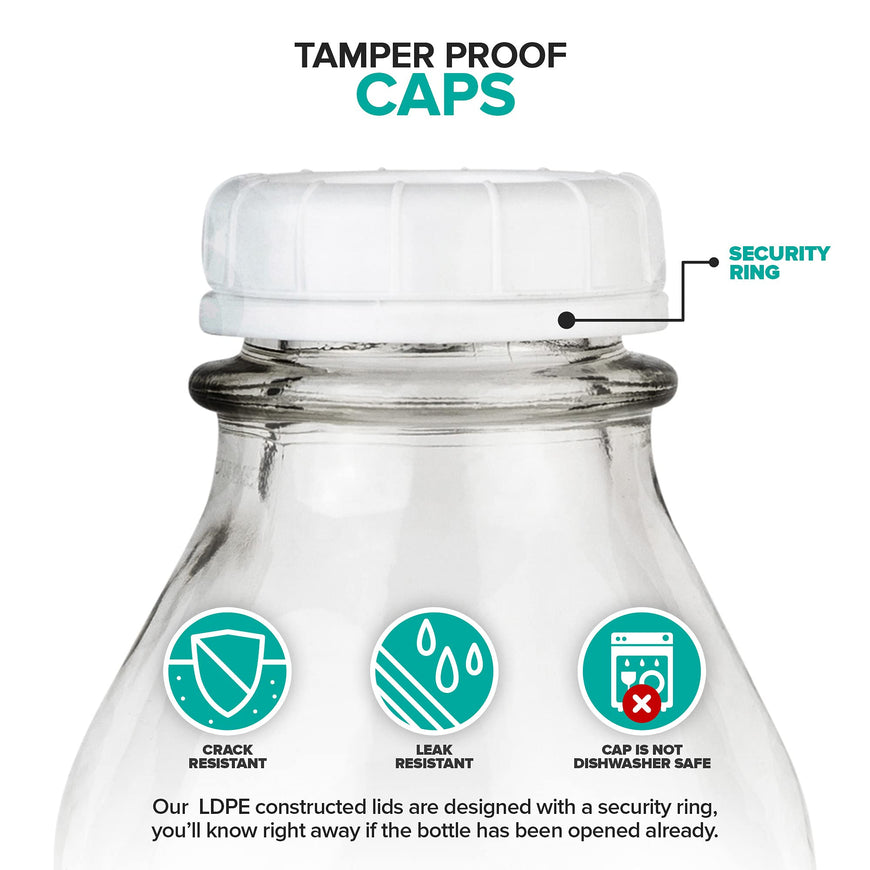 32 oz Glass Milk Bottles (24 Pack)