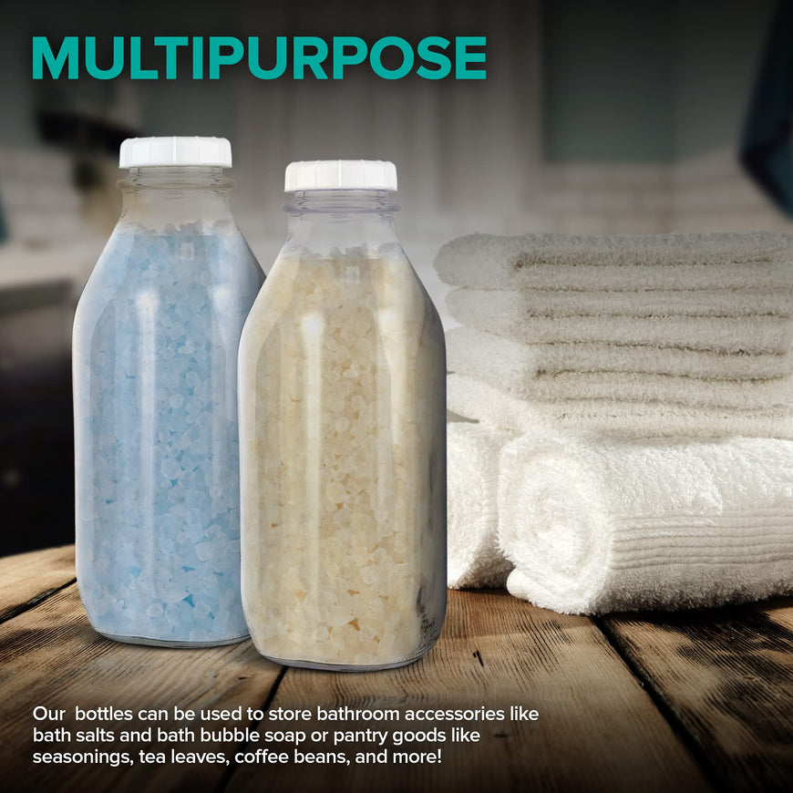 32 oz Glass Milk Bottles (24 Pack)