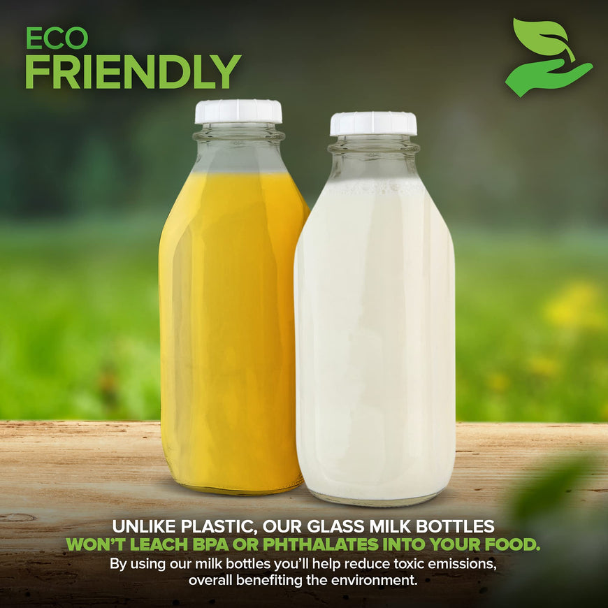32 oz Glass Milk Bottles (24 Pack)