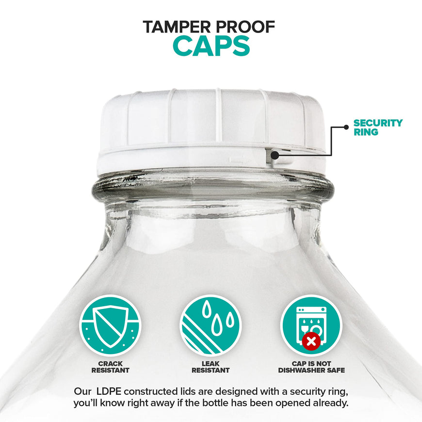 64 oz Glass Milk Bottles (12 Pack)