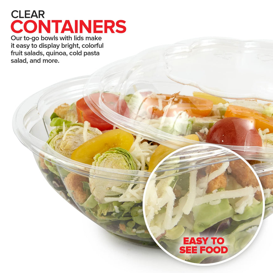 24oz Plastic Salad Bowls (300 Pack)
