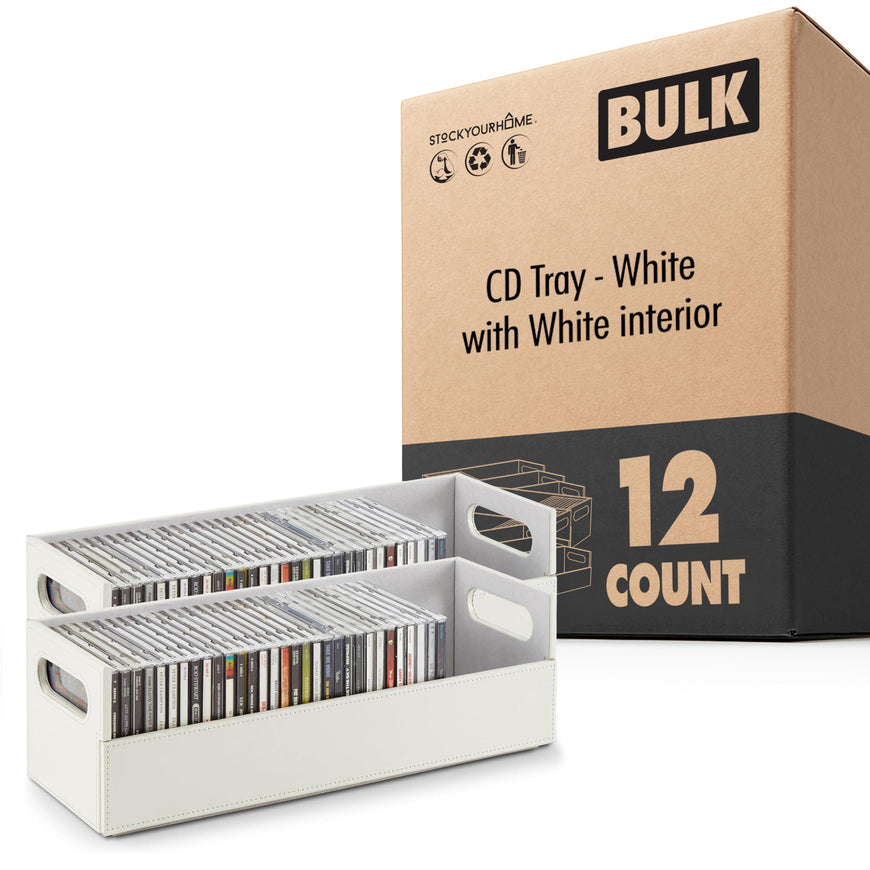 CD Tray - White with White interior (12 pack)