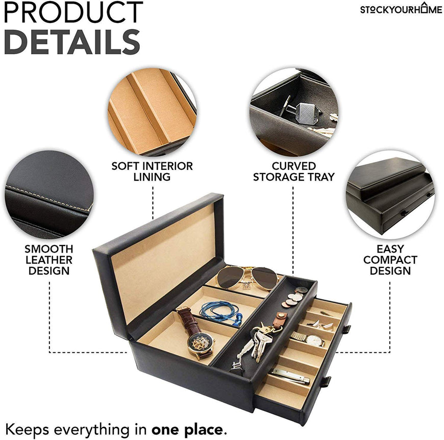 Black Men's Valet (Beige Interior) 8 Count