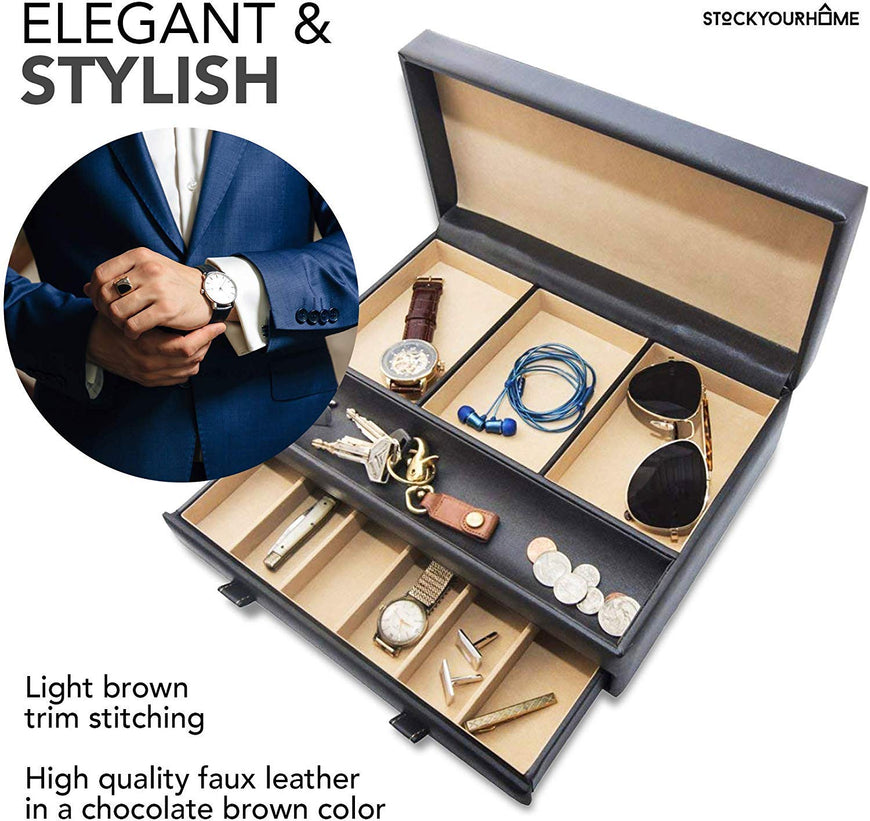 Black Men's Valet (Beige Interior) 8 Count
