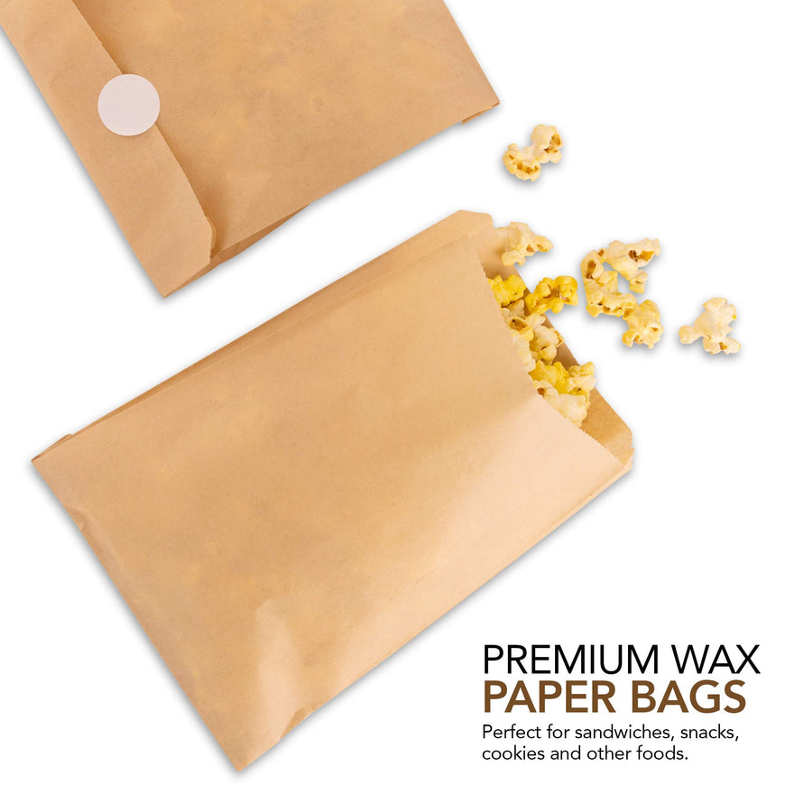 Brown Sandwich Bags with Labels (3000 Pack)