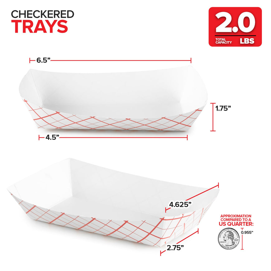 Paper Trays - Red Checked - 2 lbs - 1000 Pack