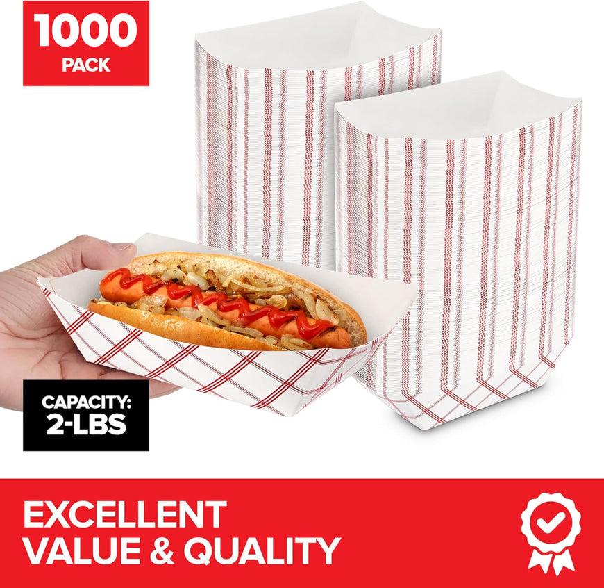 Paper Trays - Red Checked - 2lbs - 1000 Pack