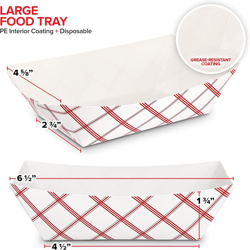 Paper Trays - Red Checked - 2lbs - 1000 Pack