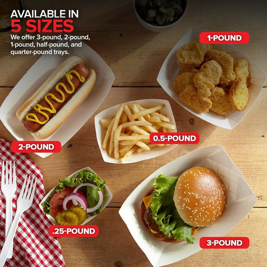 Paper Trays - Red Checked - 2lbs - 1000 Pack