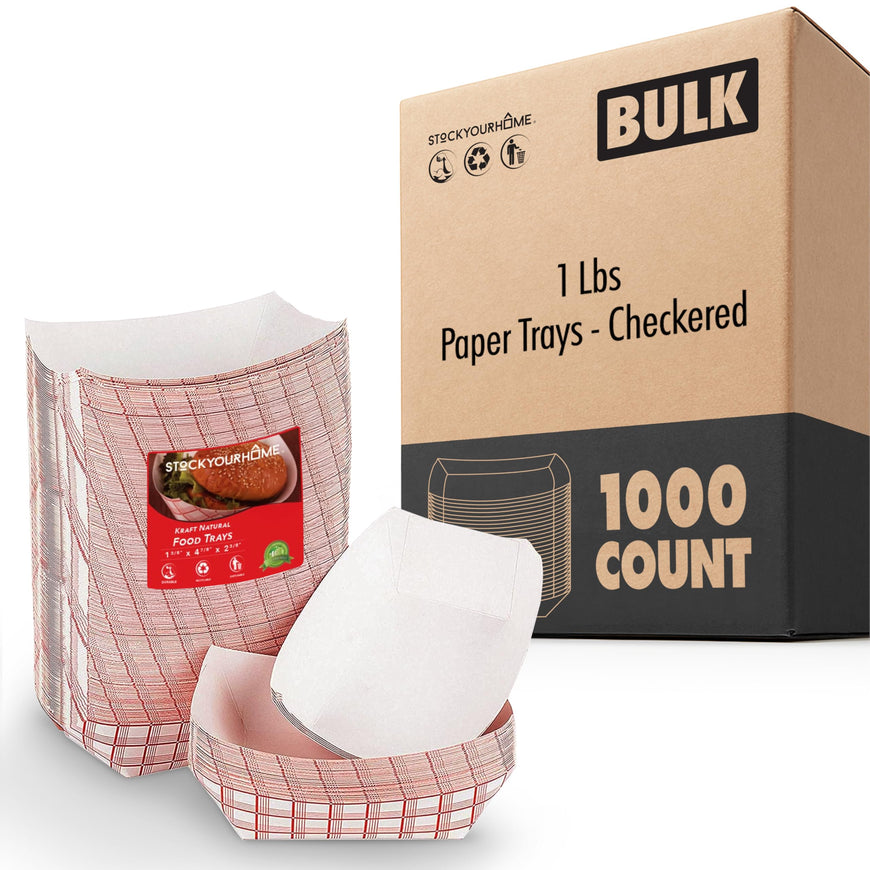 1 Lbs Paper Trays - Checkered (1000 Pack)