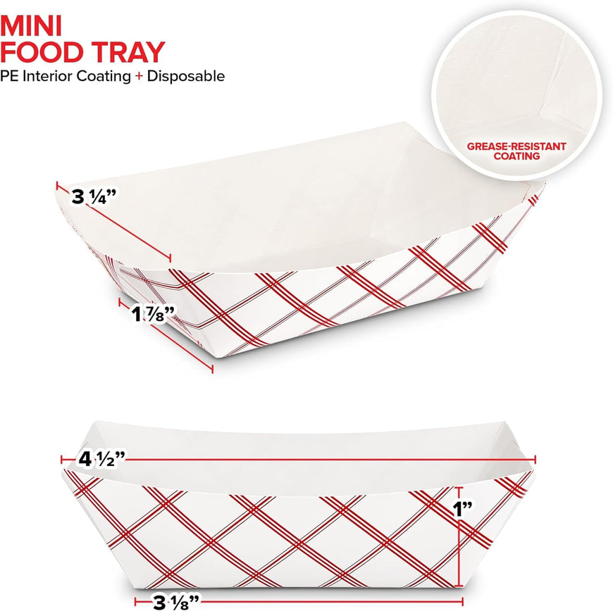 Paper Trays - Red Checked - 0.25 lbs - 1000 Pack