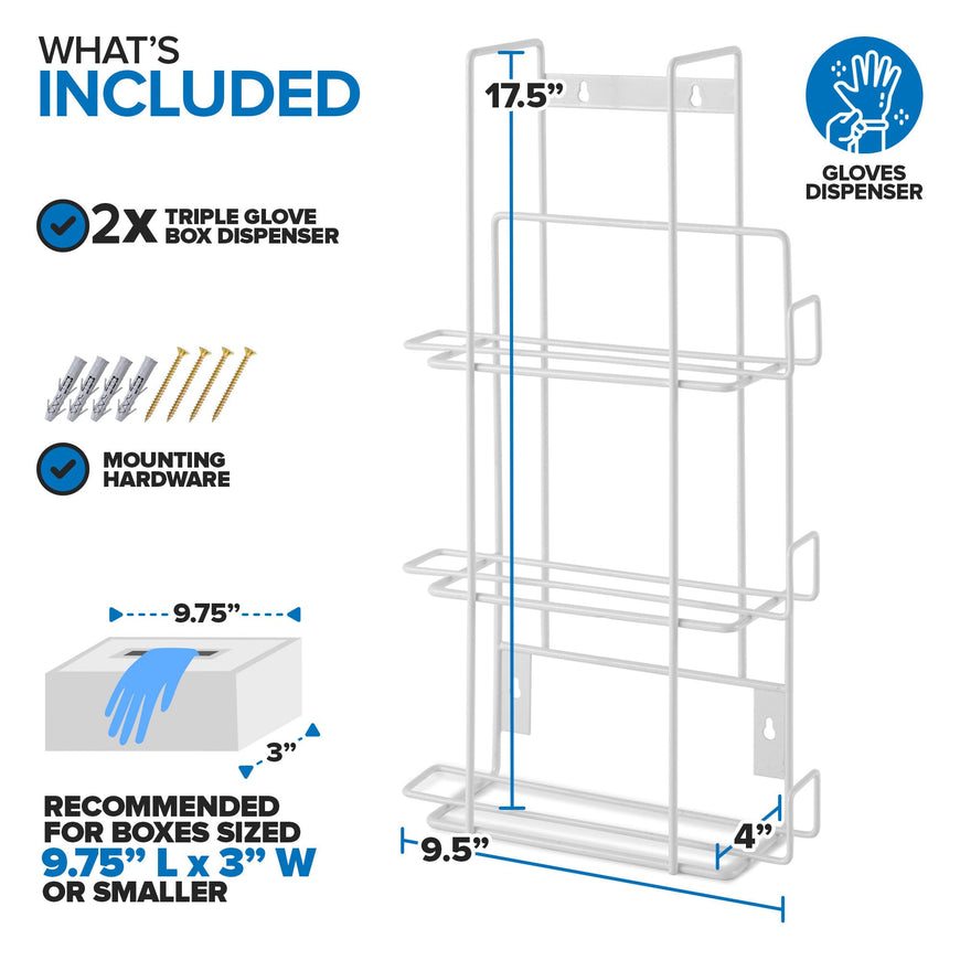 Glove Box Dispenser - Triple Stack 10 Pack