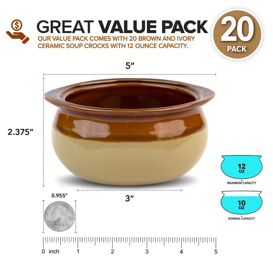 12 Oz Two-Toned Soup Crock (20 Pack)