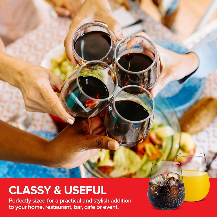 Unbreakable Stemless Wine Glass - Set of 120