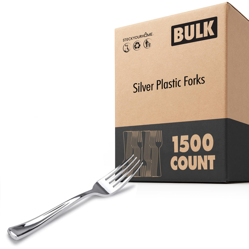 Silver Plastic Forks (1500 Pack)
