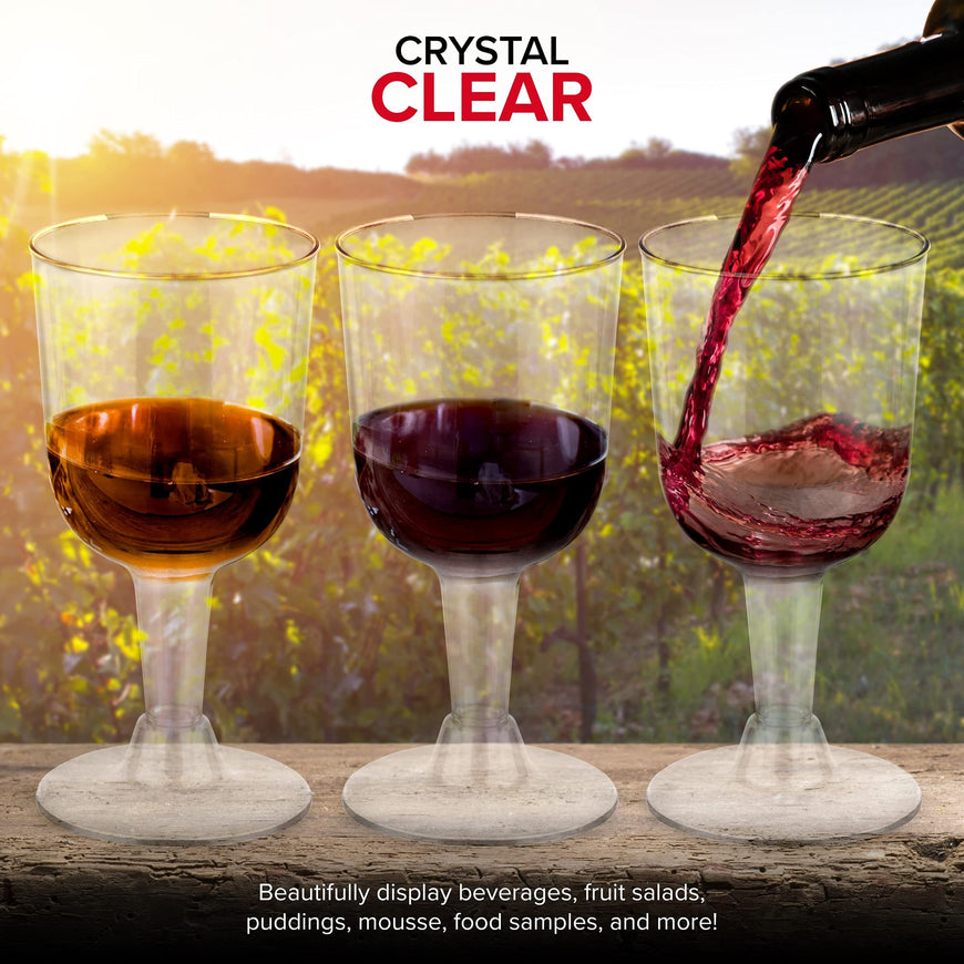 5 oz Plastic Stemmed Wine Glass (480 Pack)