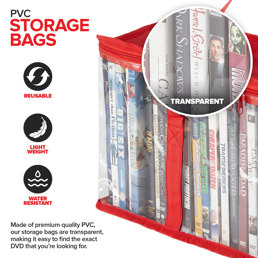 DVD Storage Bags - Red (60 Pack)