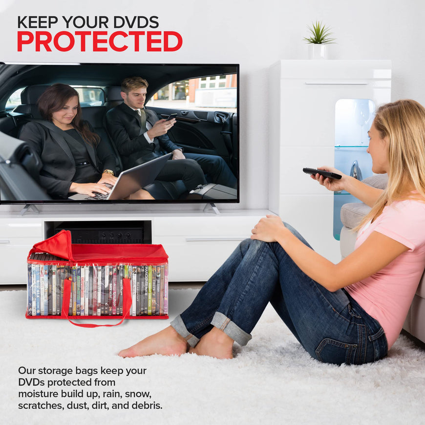 DVD Storage Bags - Red (60 Pack)