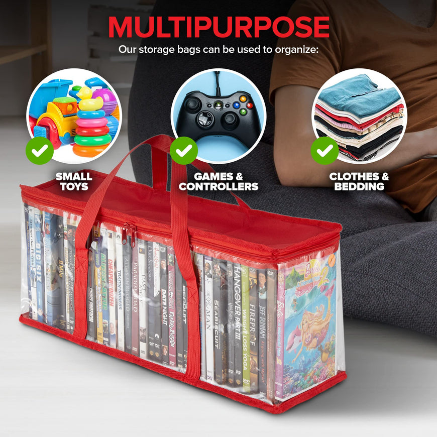 DVD Storage Bags - Red (60 Pack)