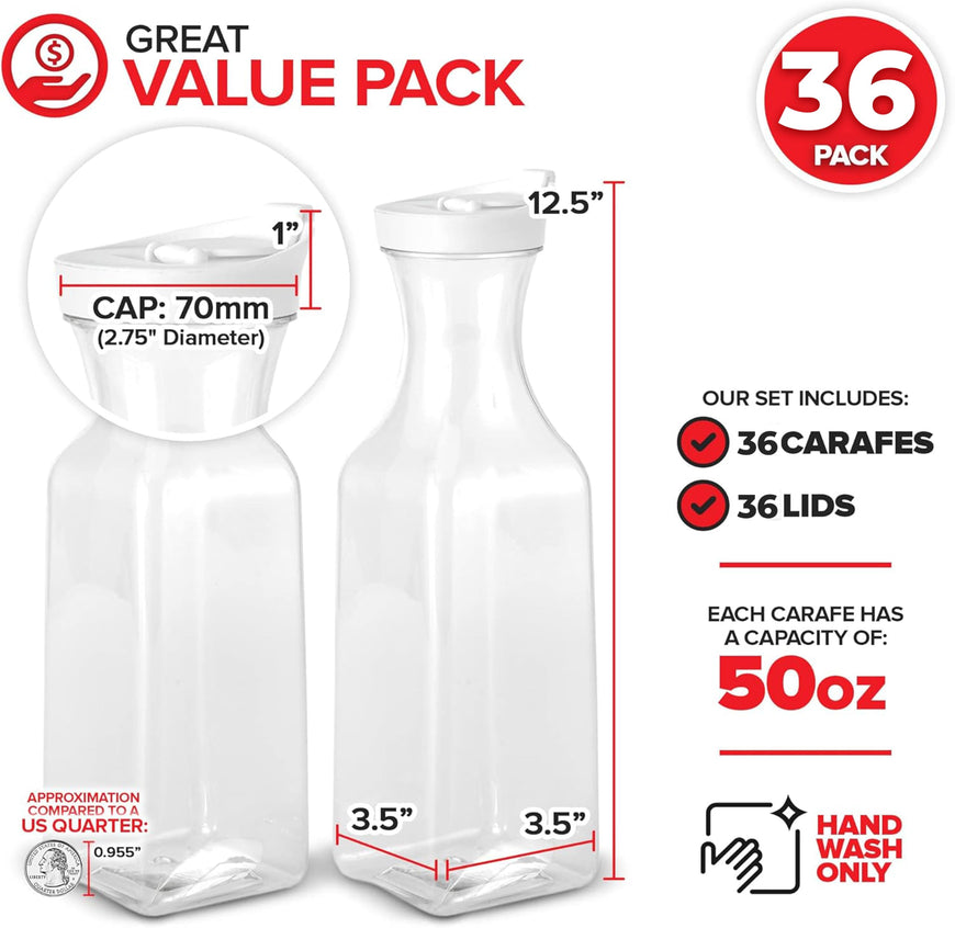 50 oz Square Carafes (36 Pack)