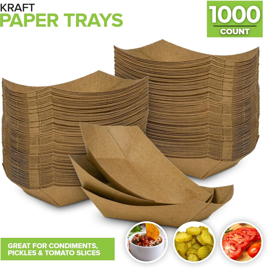 0.25 Lb Brown Paper Trays (1000 Pack)