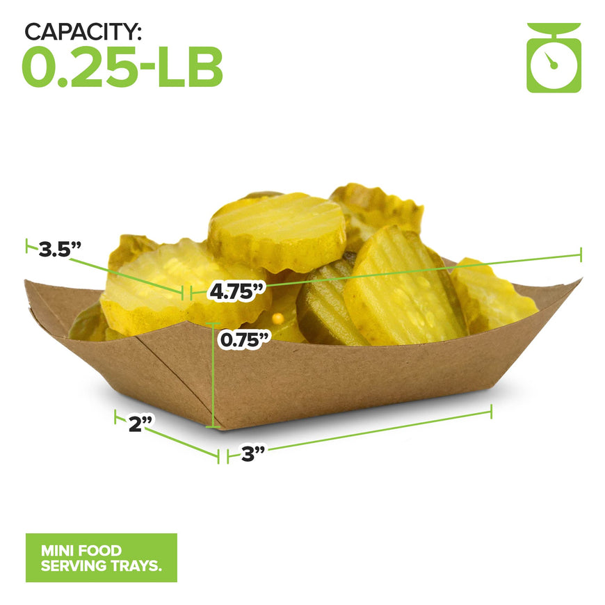 0.25 Lb Brown Paper Trays (1000 Pack)