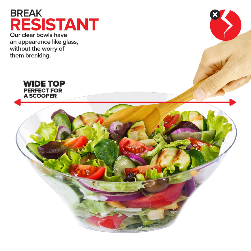 Angled Plastic Bowls - Large (48 Pack)