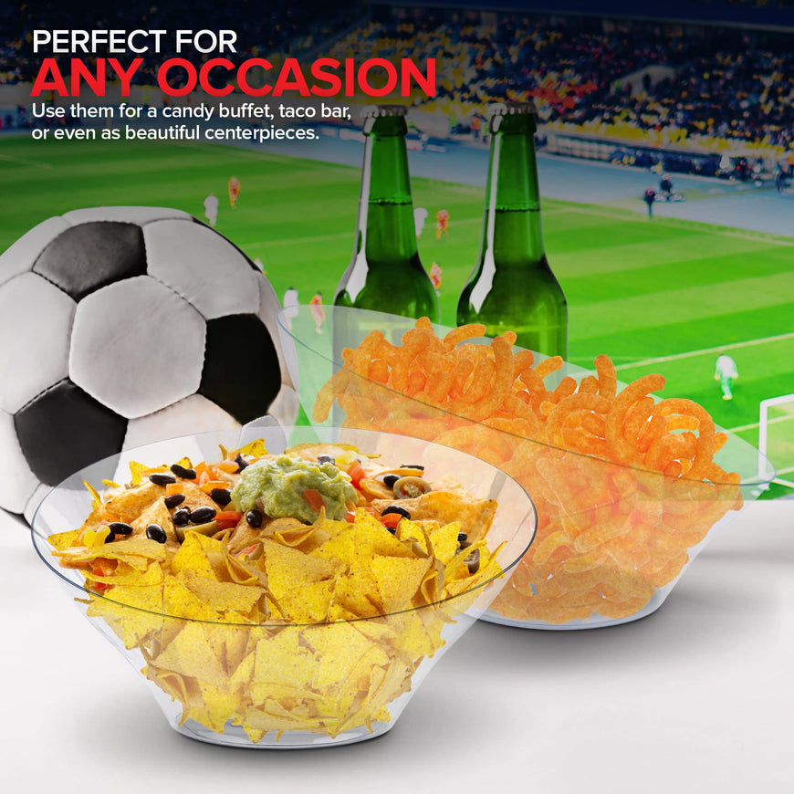 Angled Plastic Bowls - Large (48 Pack)