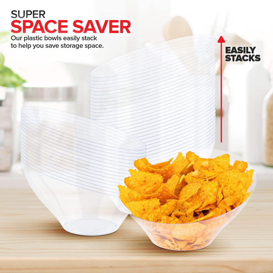 Angled Plastic Bowls - Large (48 Pack)
