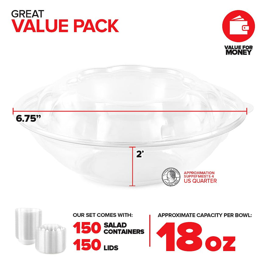 18 oz Salad Container (300 Pack)